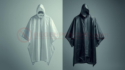 Einweg Regenponcho und wiederverwendbarer Regenponcho im direkten Vergleich