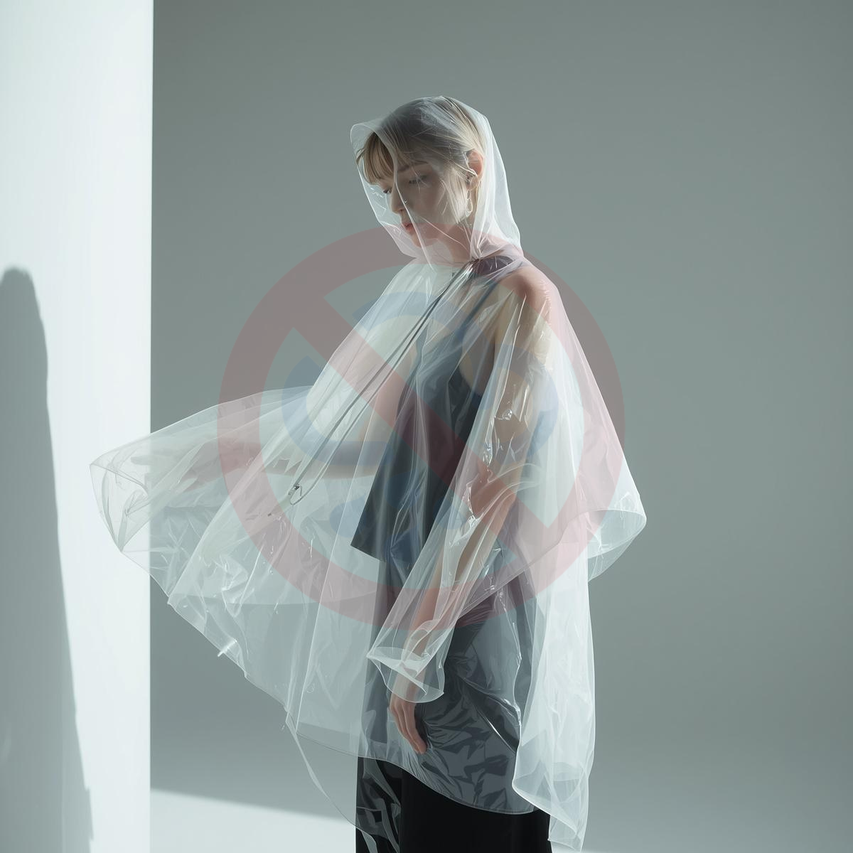 Bio Regenponcho – nachhaltiger und kompostierbarer Regenschutz, getragen von einer Person